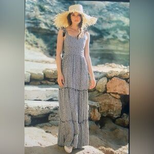 Anthropologie Beachgold Womens Size Small Tiered Maxi Dress Tassels